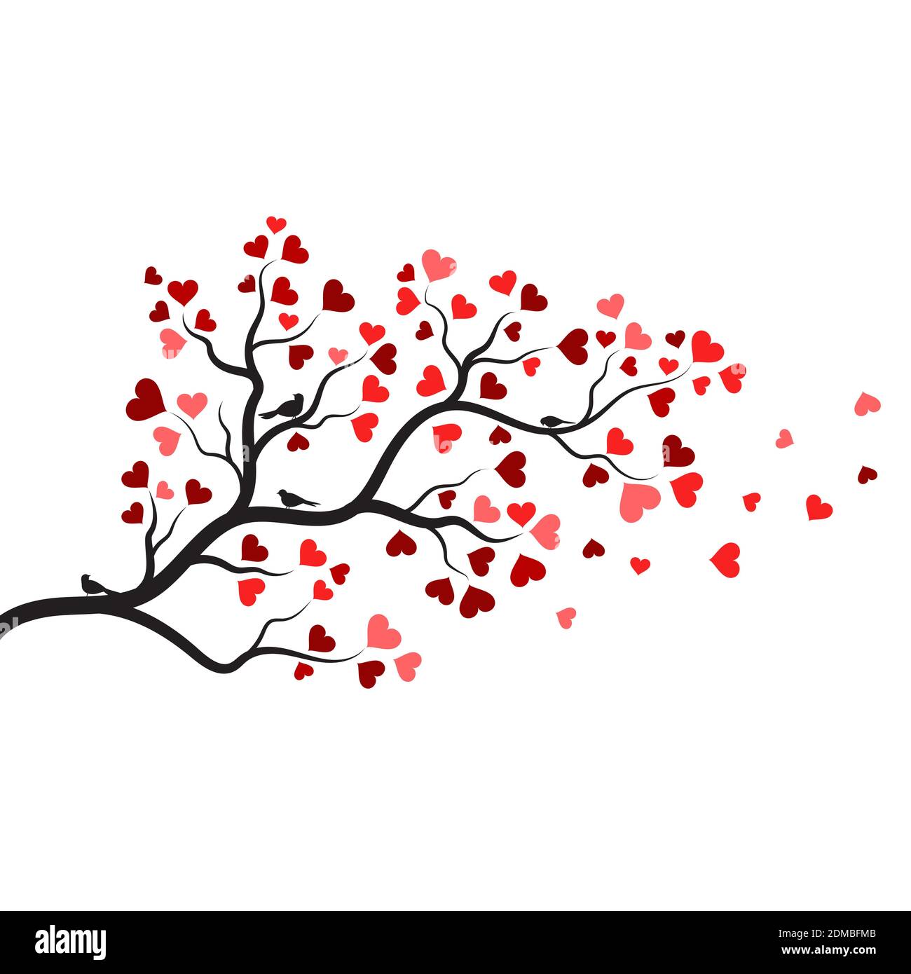 tree branch love vector ilustration design template Stock Vector Image ...