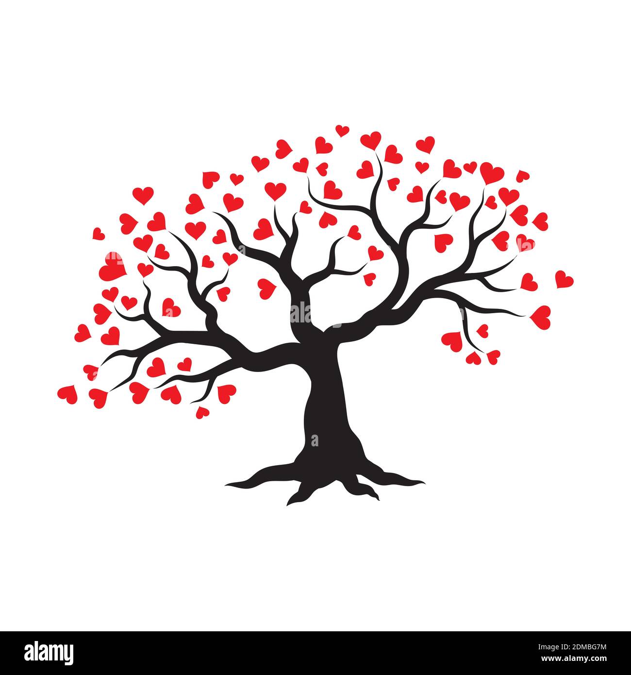 tree branch love vector ilustration design template Stock Vector