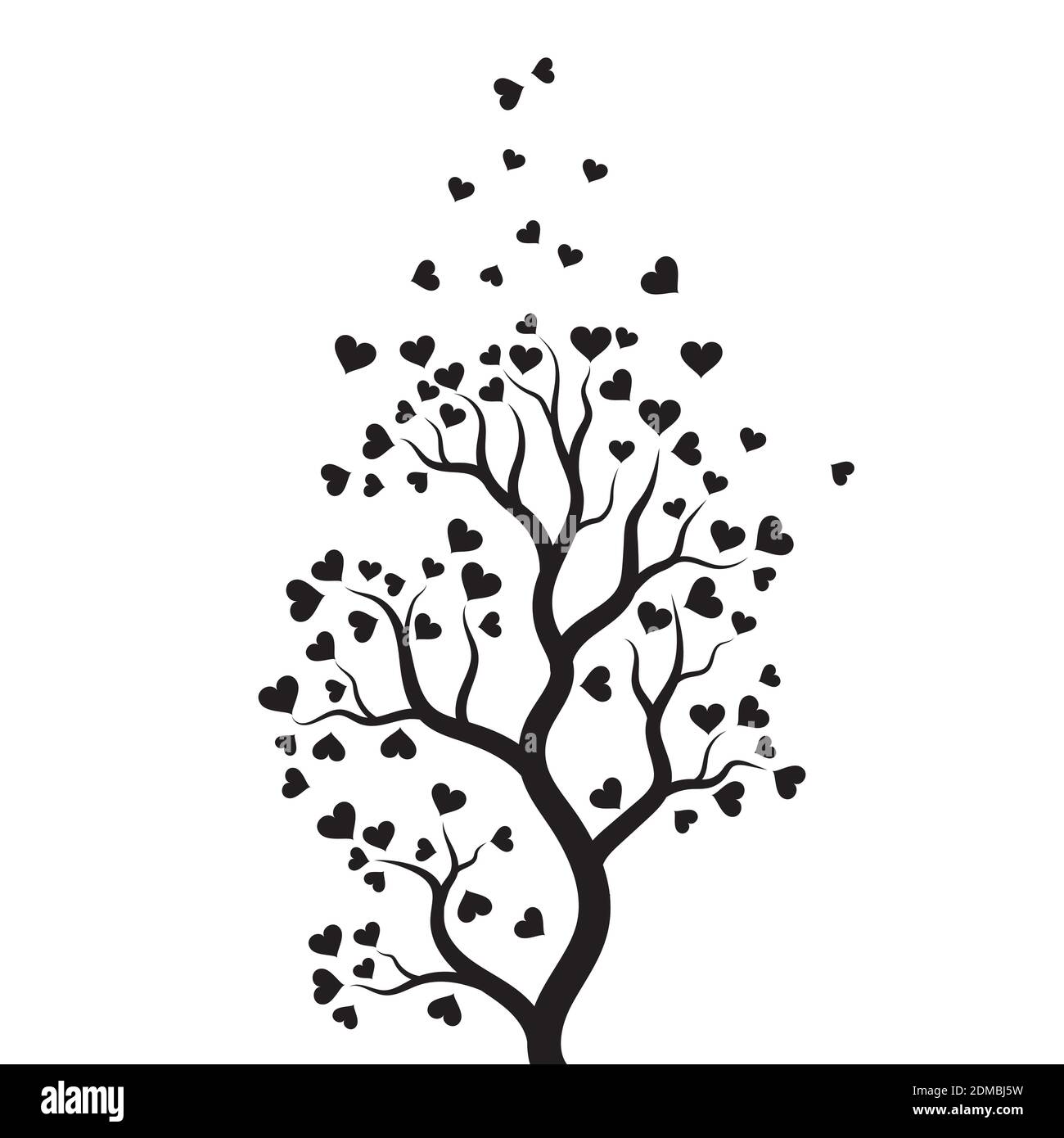 tree branch love vector ilustration design template Stock Vector