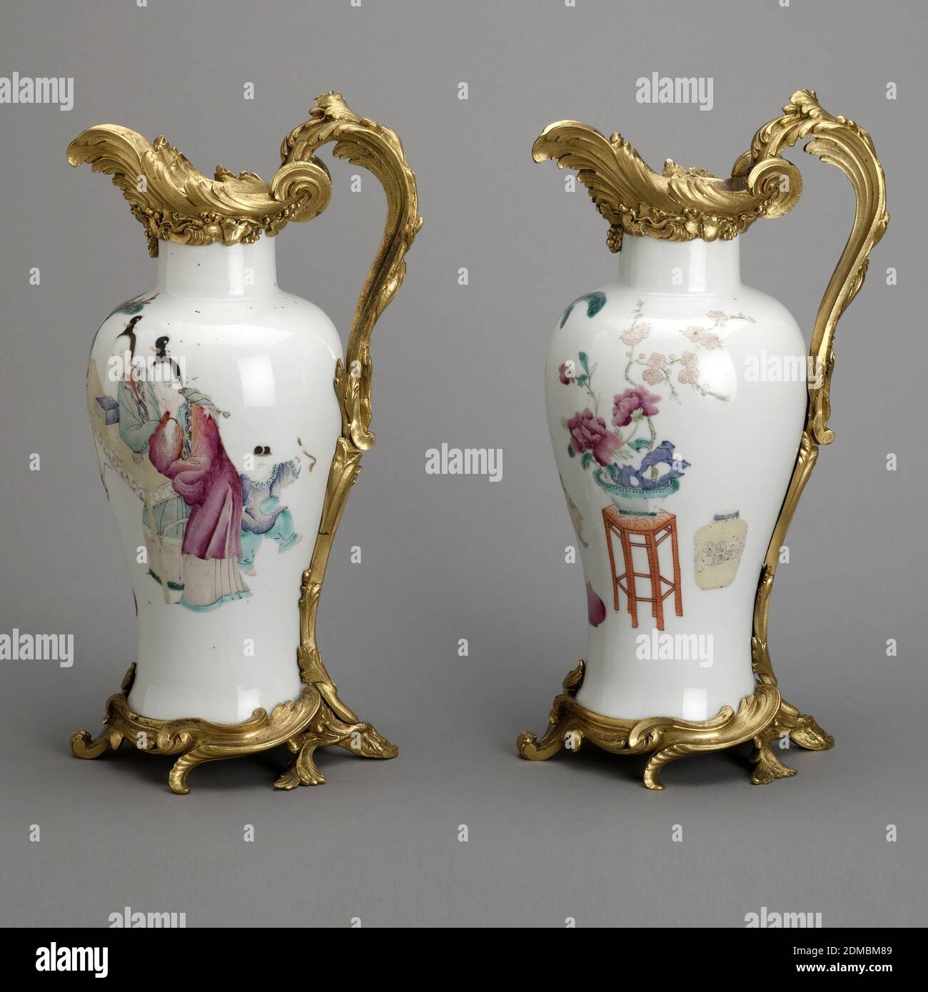 Vase Mounted as Ewer, porcelain, vitreous enamel, gold, Balustershaped