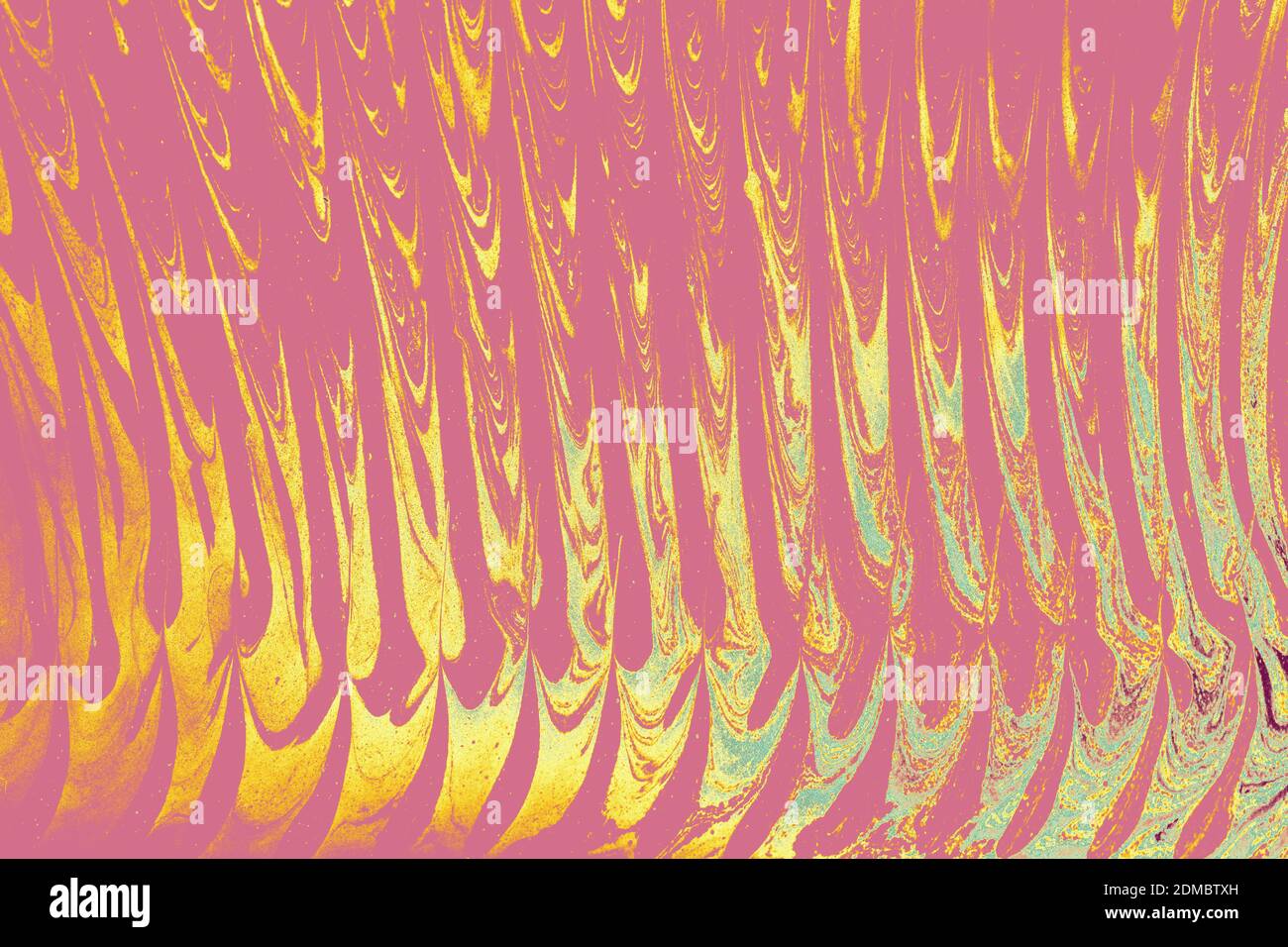 A bright pink and yellow marble paper pattern background Stock Photo