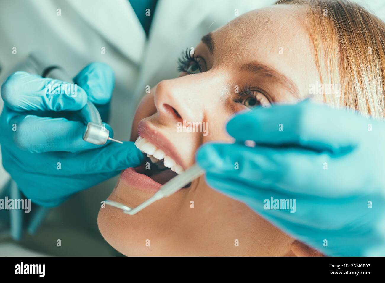 Dental drilling procedure Stock Photo Alamy