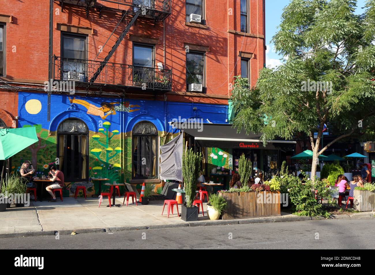 Chavela's, 736 Franklin Ave, Brooklyn, NY. exterior of a Mexican restaurant in the Crown Heights neighborhood. Stock Photo