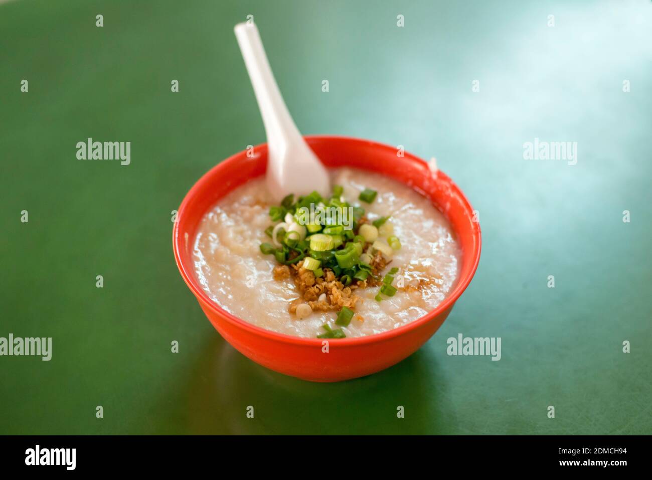 High Angle View Of Soup In Bowl On Table Stock Photo