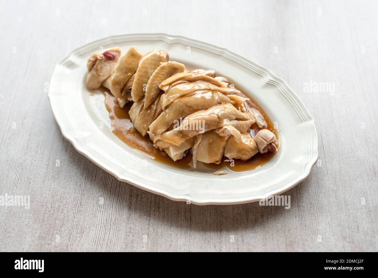 High Angle View Of Food In Plate On Table Stock Photo