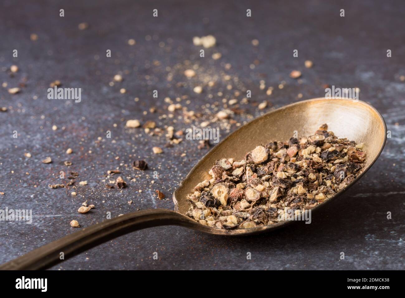 Close-up Of Seasoning In Spoon On Table Stock Photo