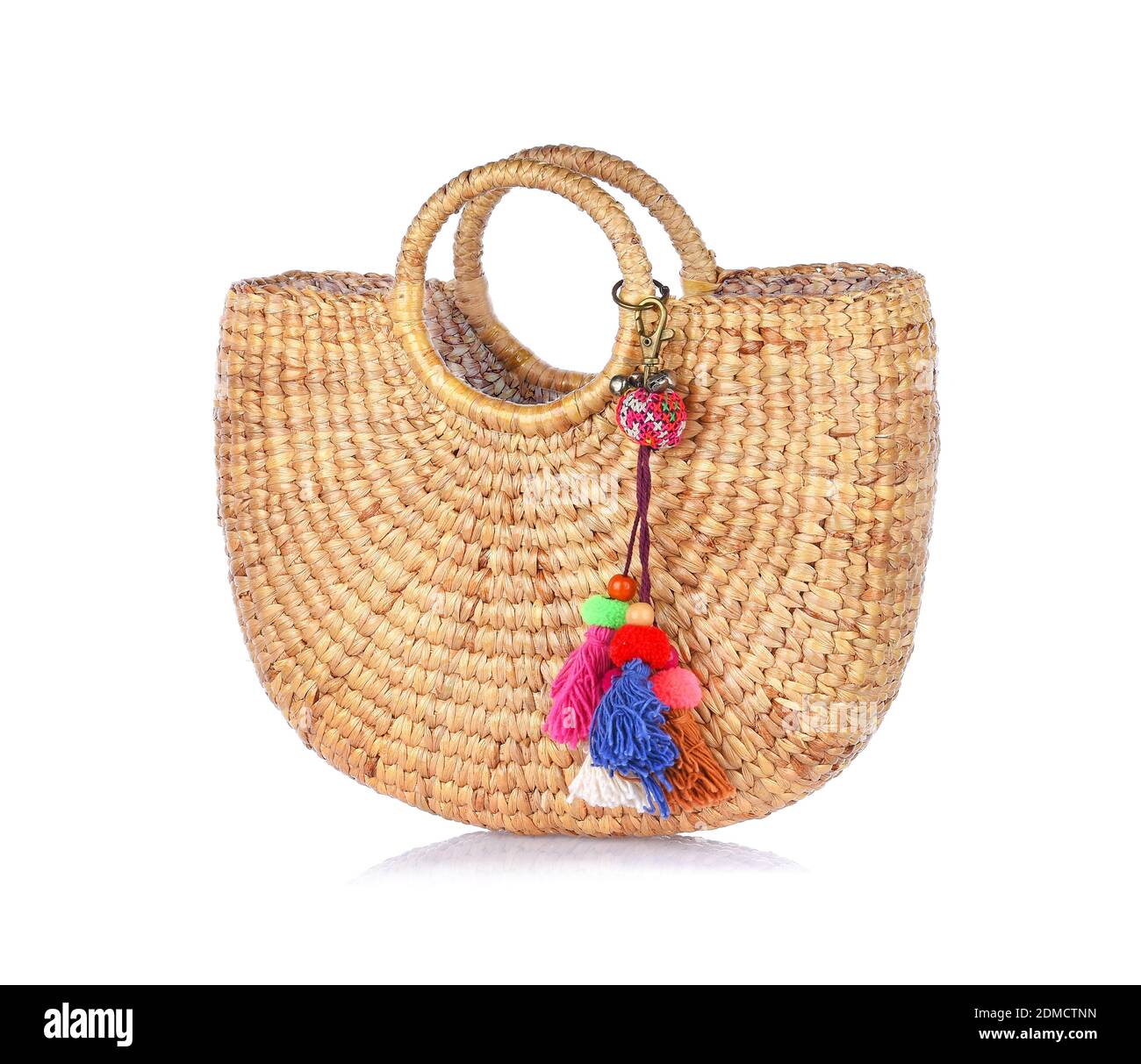 hand woven bag on white background Stock Photo - Alamy