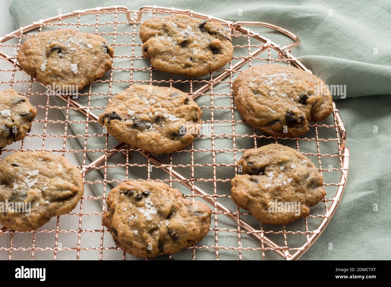 Directly Above Shot Of Cookies On Cooling Rack Stock Photo