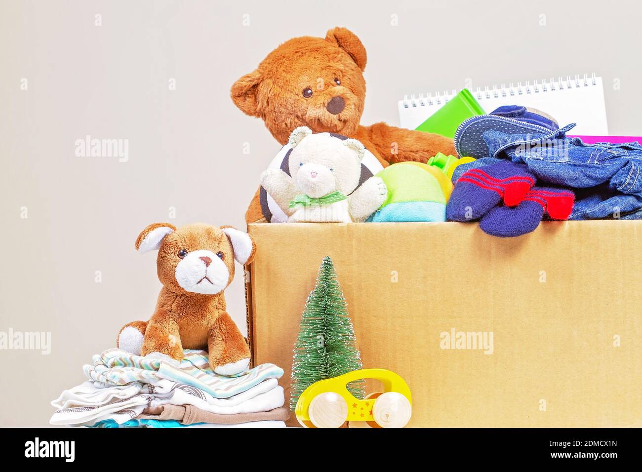 Christmas donation box with toys, books 