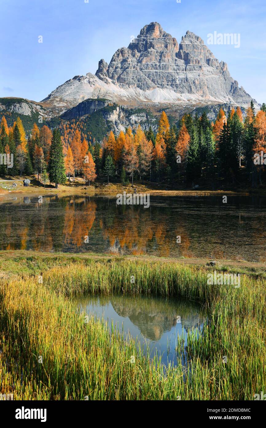 Scenic View Of Lake Against Mountain During Autumn Stock Photo