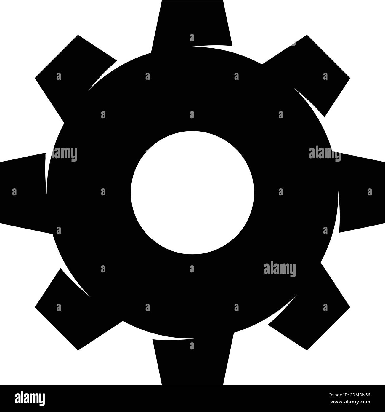 Silhouette setting gear icon vector in modern flat style for web ...
