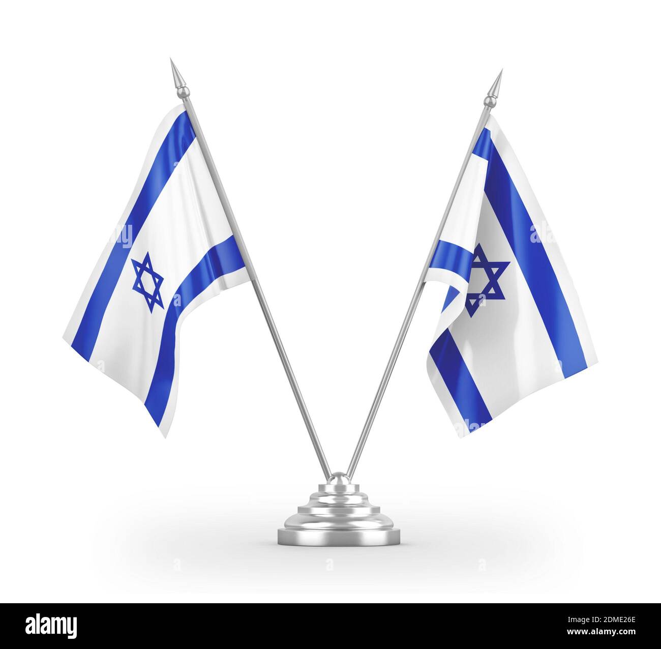 Israel table flags isolated on white 3D rendering Stock Photo