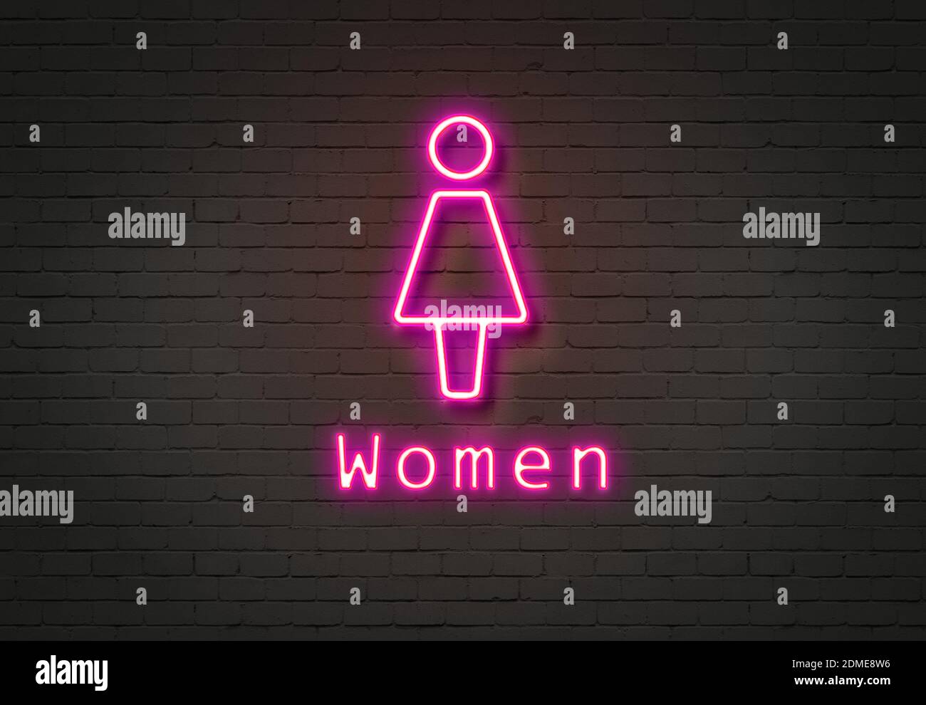 Toilet Sign Icon Neon Light Glowing Woman and Man Stock Photo - Alamy