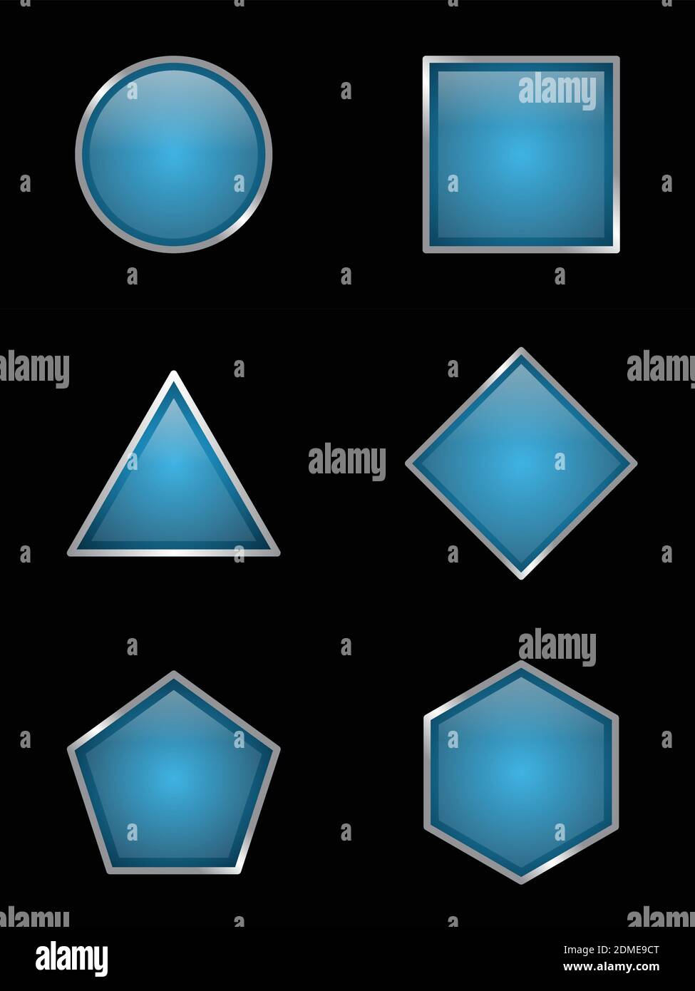 Set of some variation shaped button on the black background. Some ...