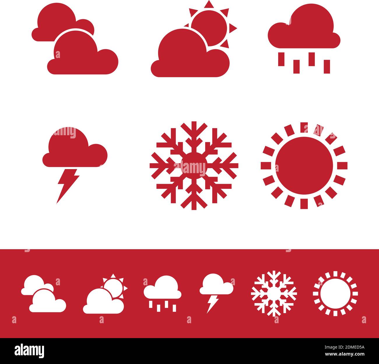 Weather icons sun rain snow wind Stock Vector Images - Alamy