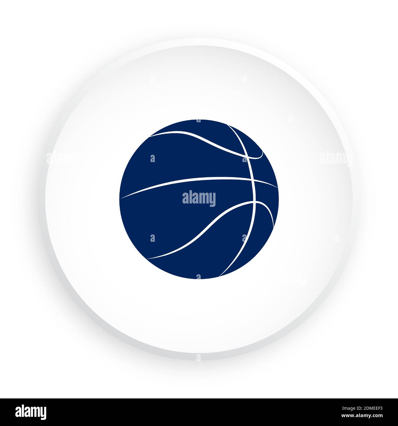 ball for basketball icon in neomorphism style for mobile app. Sport