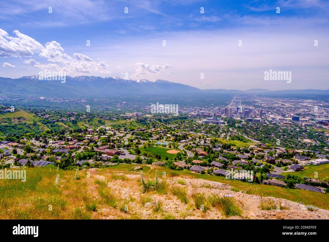 View of Salt Lake City from Ensign Peak, Utah, USA Stock Photo