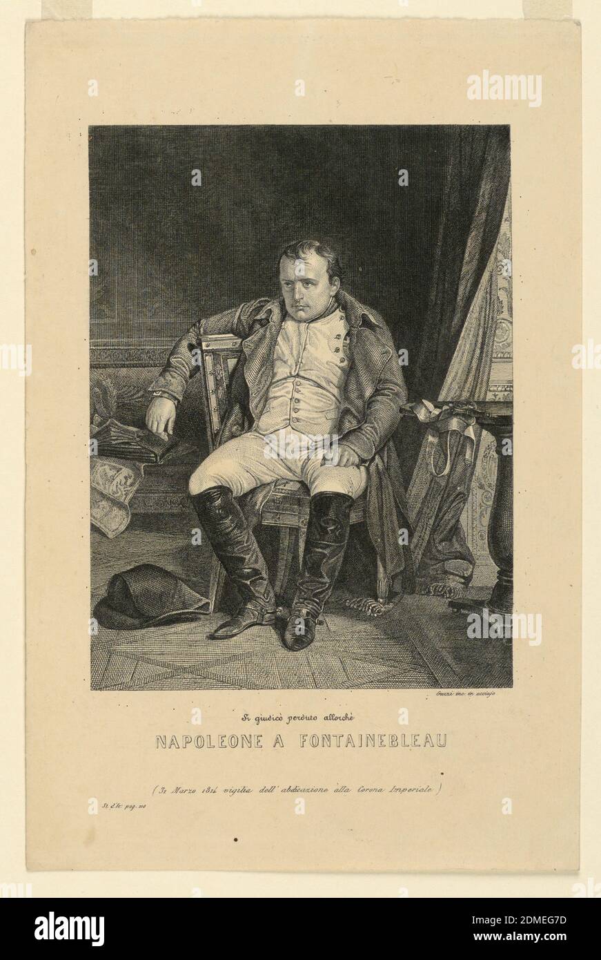 Napoleon Bonaparte at Fon, Giuseppe Guzzi, Etching Support: white wove paper, Italy, France, 1820–30, figures, Print Stock Photo