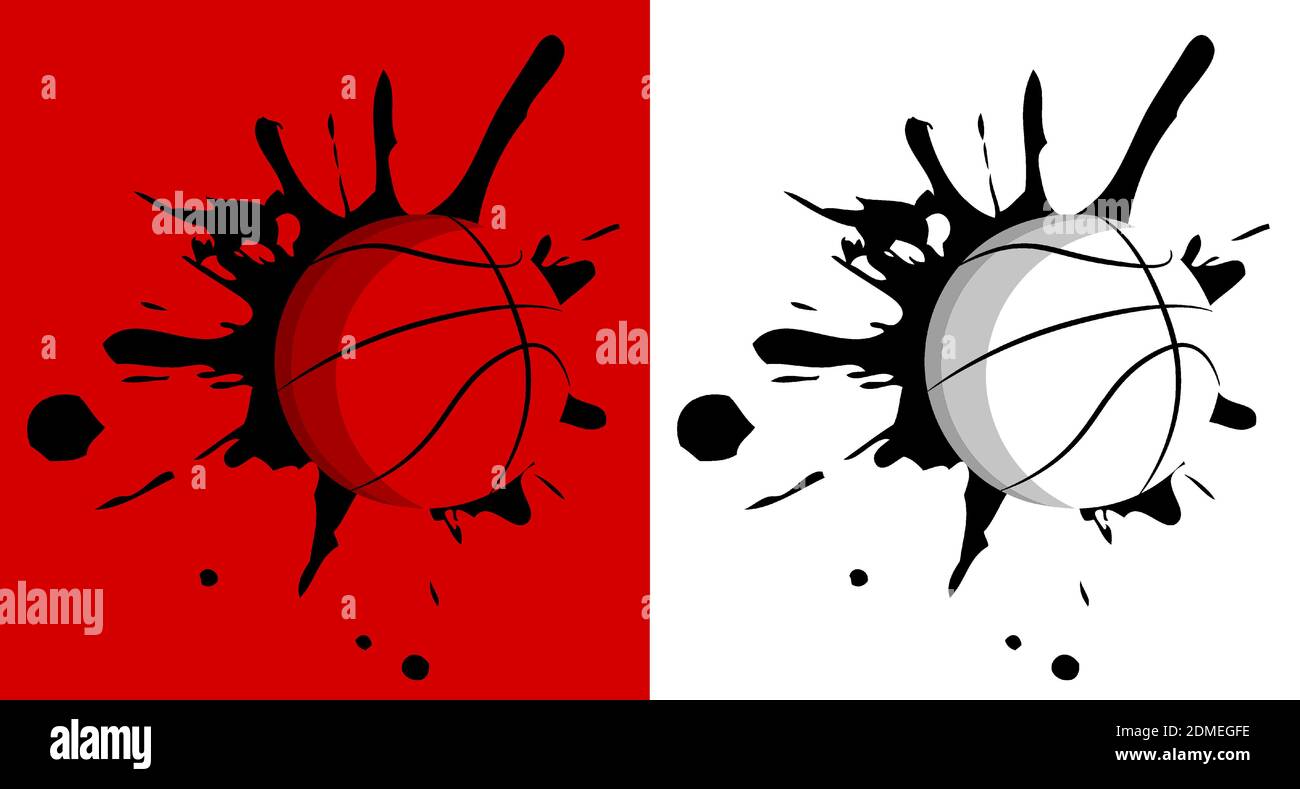 ball for basketball hit the wall with splashes. Sport equipment. Team