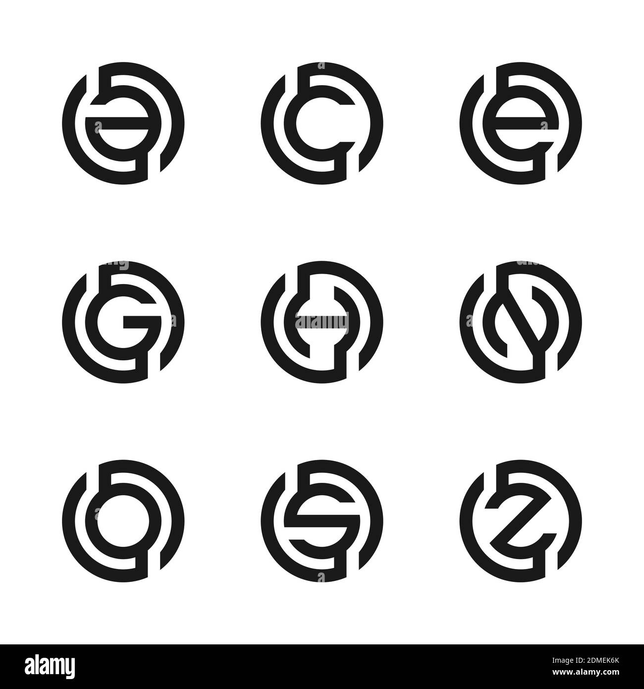 Letter A C E G H N O S Z Vector Illustration Of Abstract Logo Design Set Of Modern Letter Business Logo Fashion Label Web Logo Icons Tech Stock Vector Image