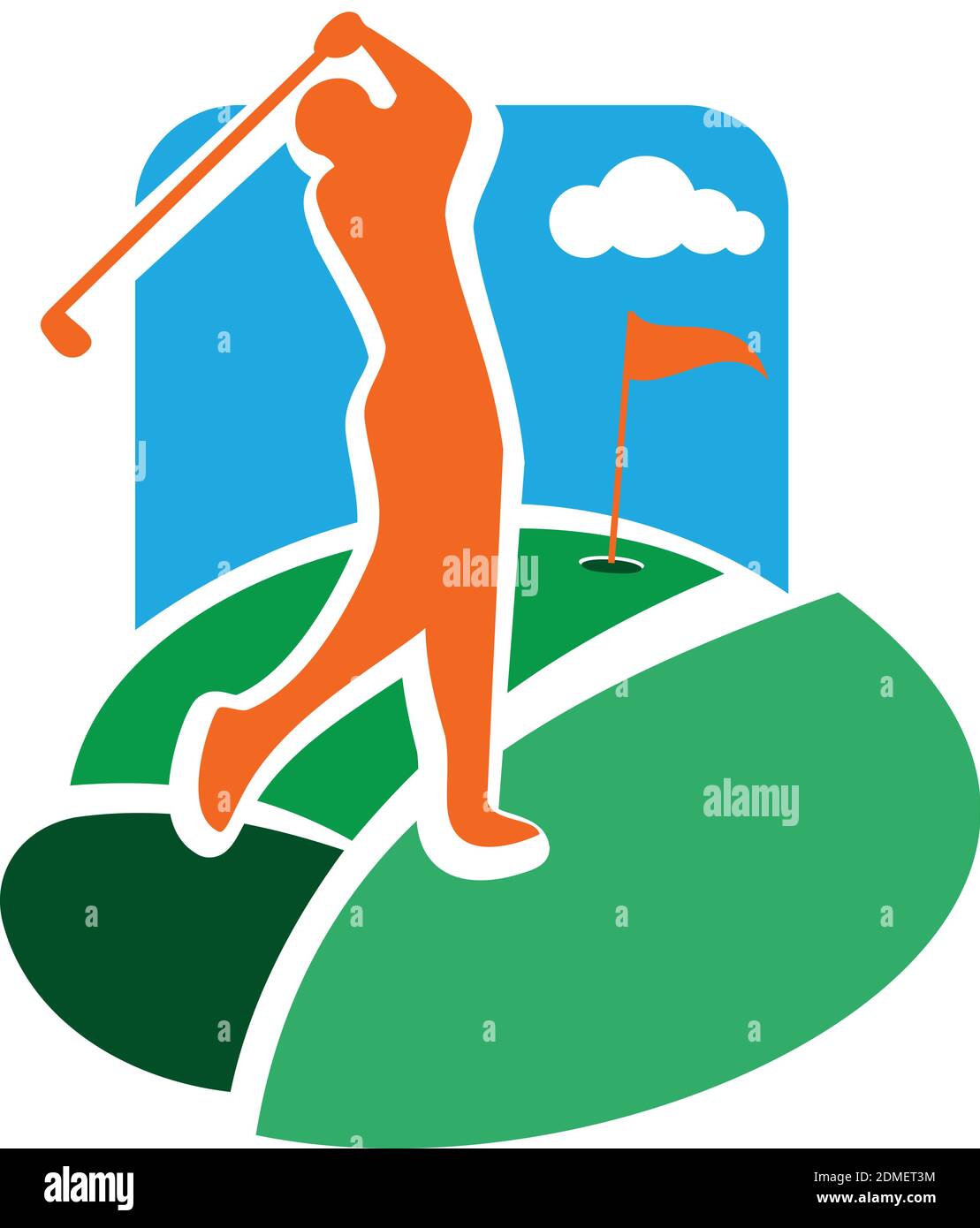 Color vintage golf club emblem. Golf championship, golf gear and equipment badge logo. Vector illustration, EPS 10 Stock Vector