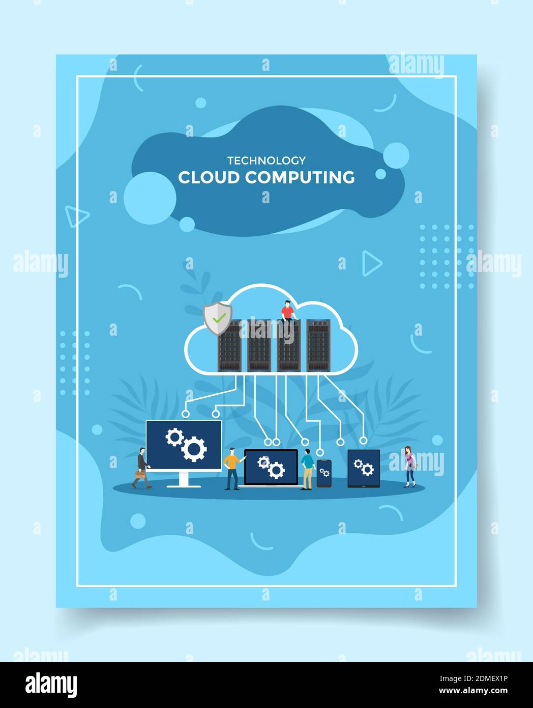 technology cloud computing people around server connection computer ...