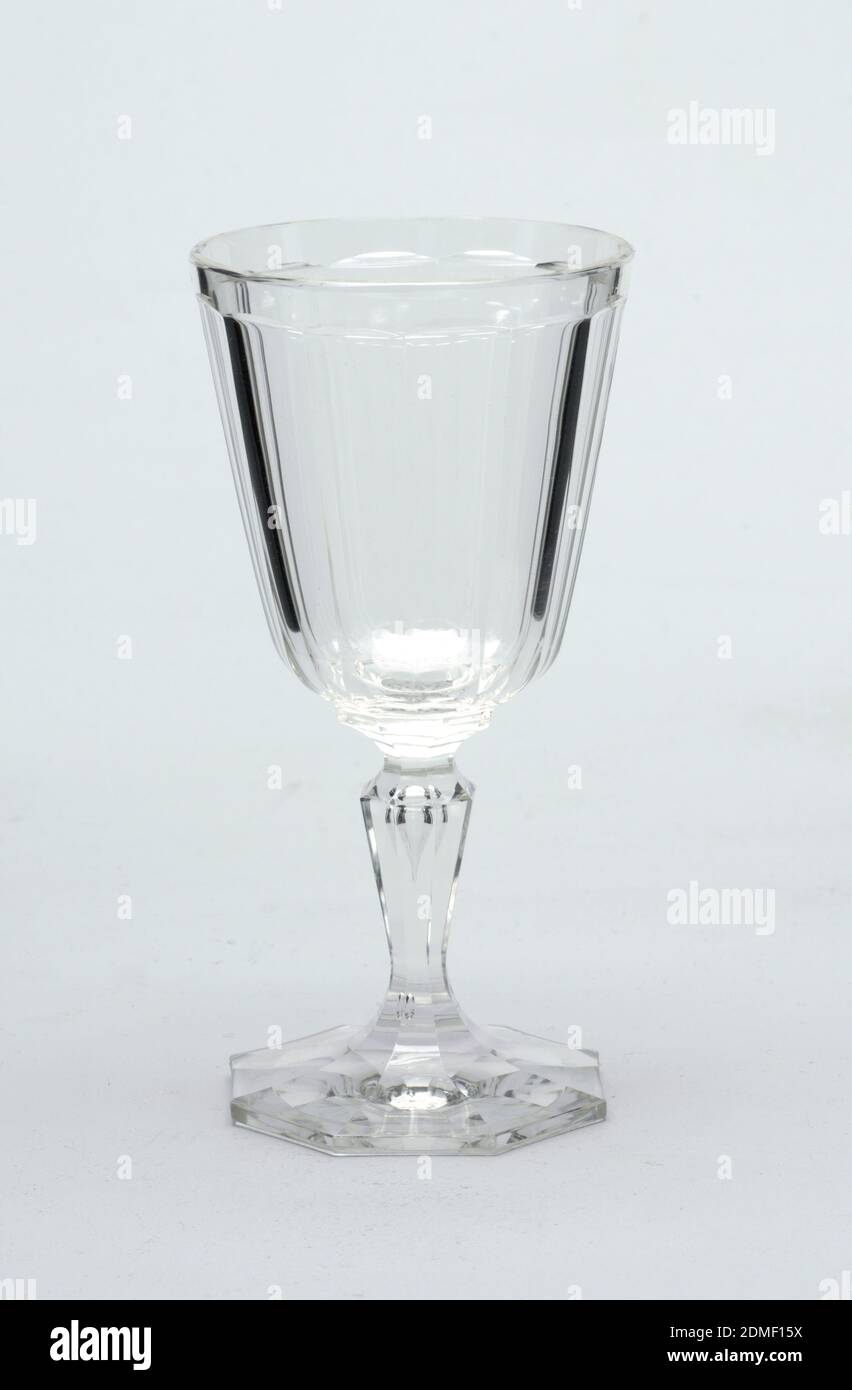 No. 98, Ludwig Lobmeyr, Austrian, 1829 - 1917, J. & L. Lobmeyr GmbH,  Vienna, Austria, founded ca. 1935, Mouth-blown crystal, faceted cut and  polished, Mouth-blown crystal wine glass, elaborately facet-cut and  polished,