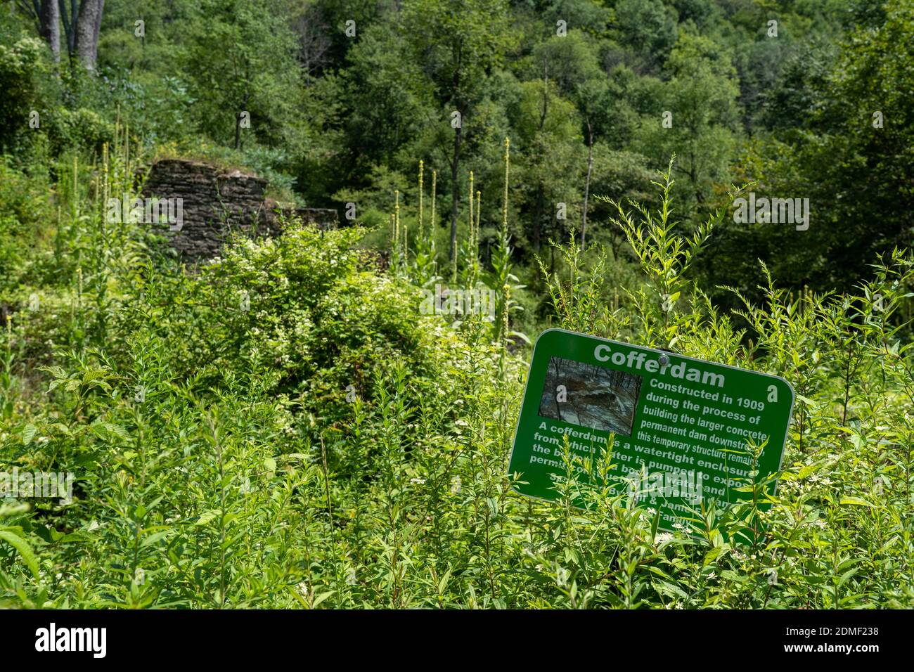 The broken down cofferdam at the austin dam in Austin, Pennsylvania Stock Photo Alamy