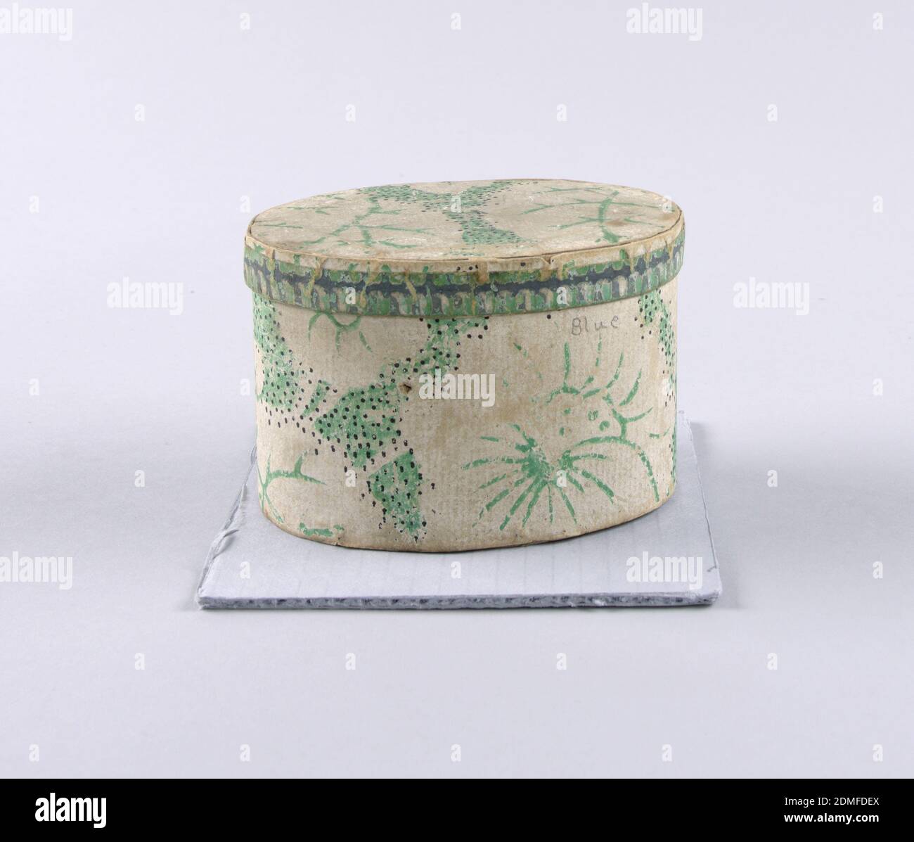 Bandbox, Block-printed on handmade paper, cardboard support, Very small ...