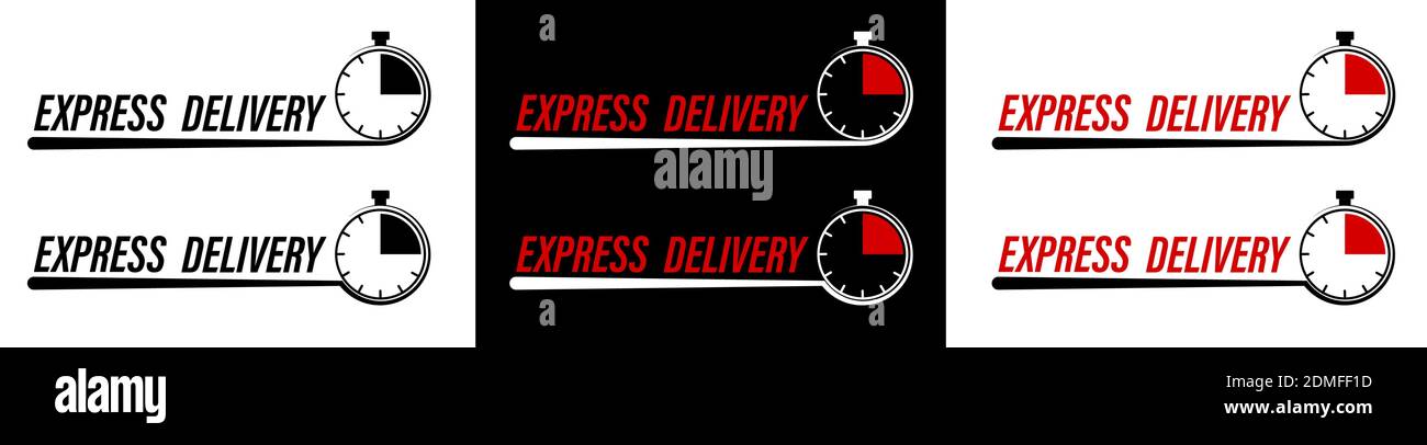 express delivery icon with stopwatch for apps, websites and ad banners ...