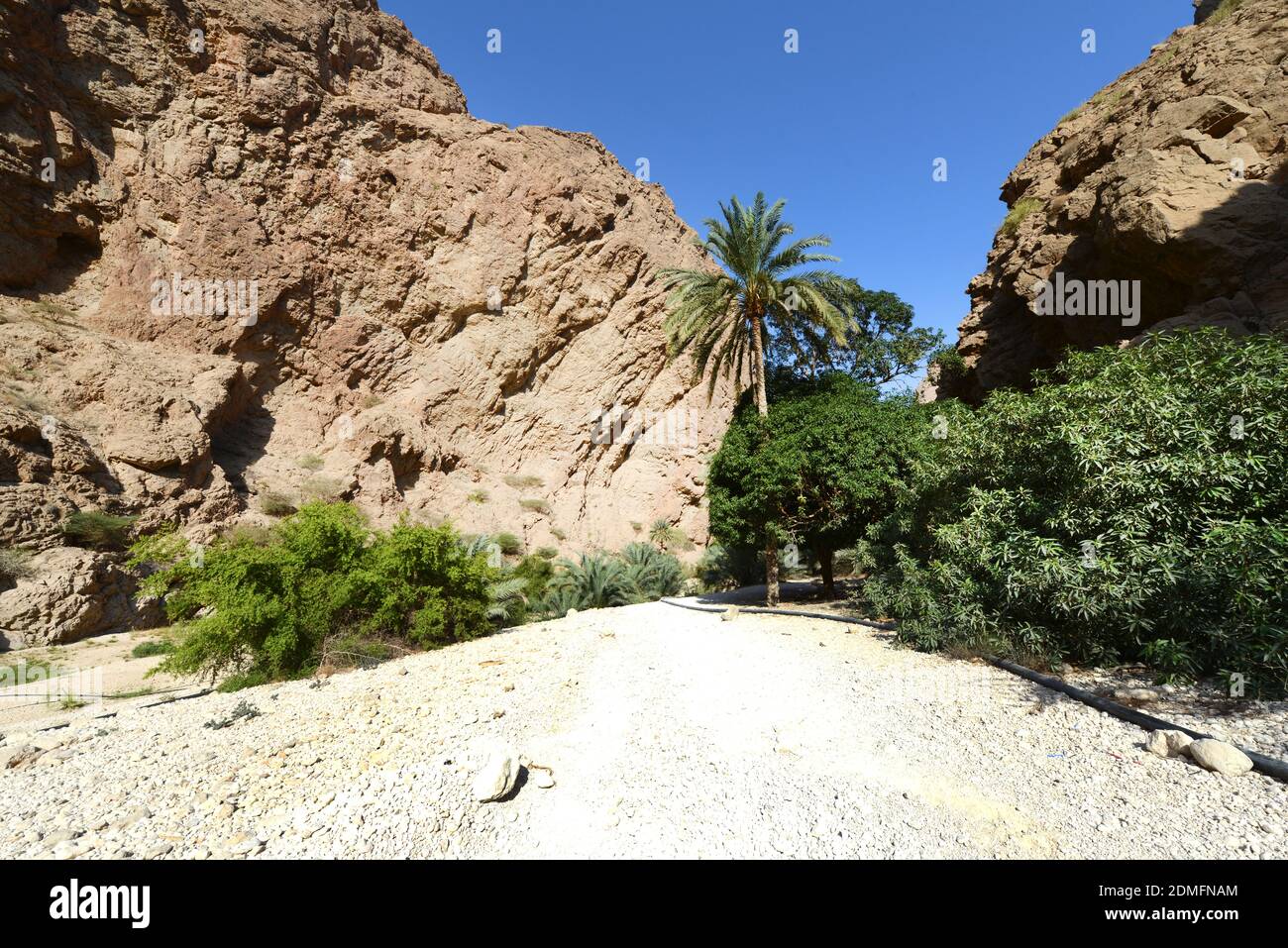 The beautiful Wadi Shab in Oman. Stock Photo