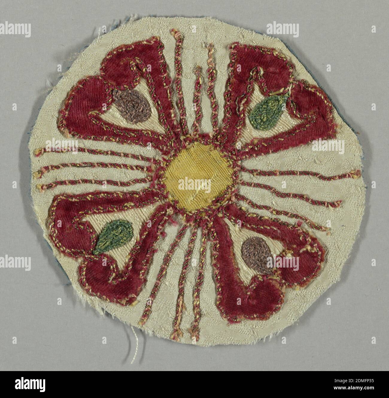 Fragment, Medium silk and metal thread Technique appliqué on velvet