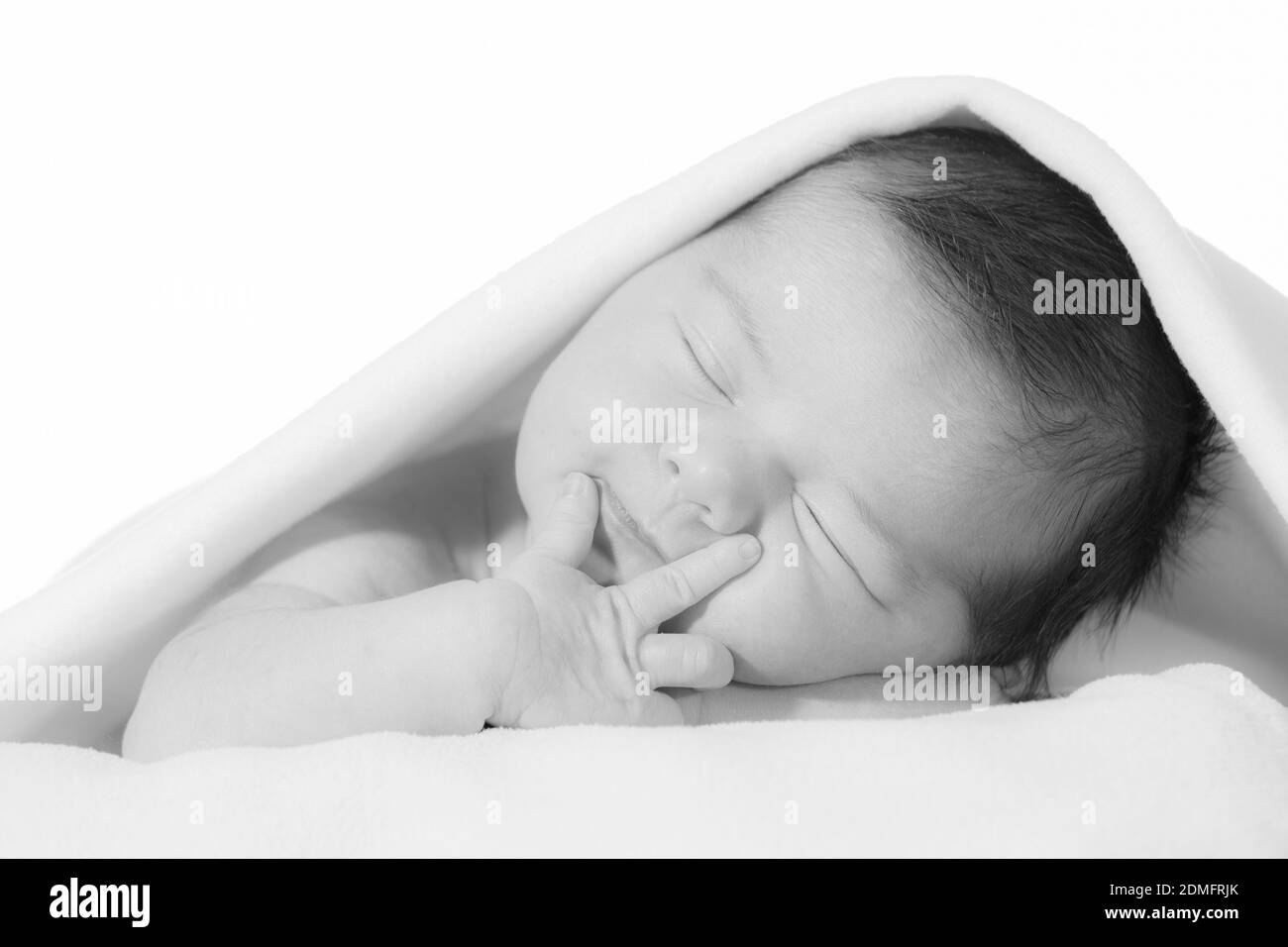Closeup Of Baby Sleeping On Bed Stock Photo Alamy