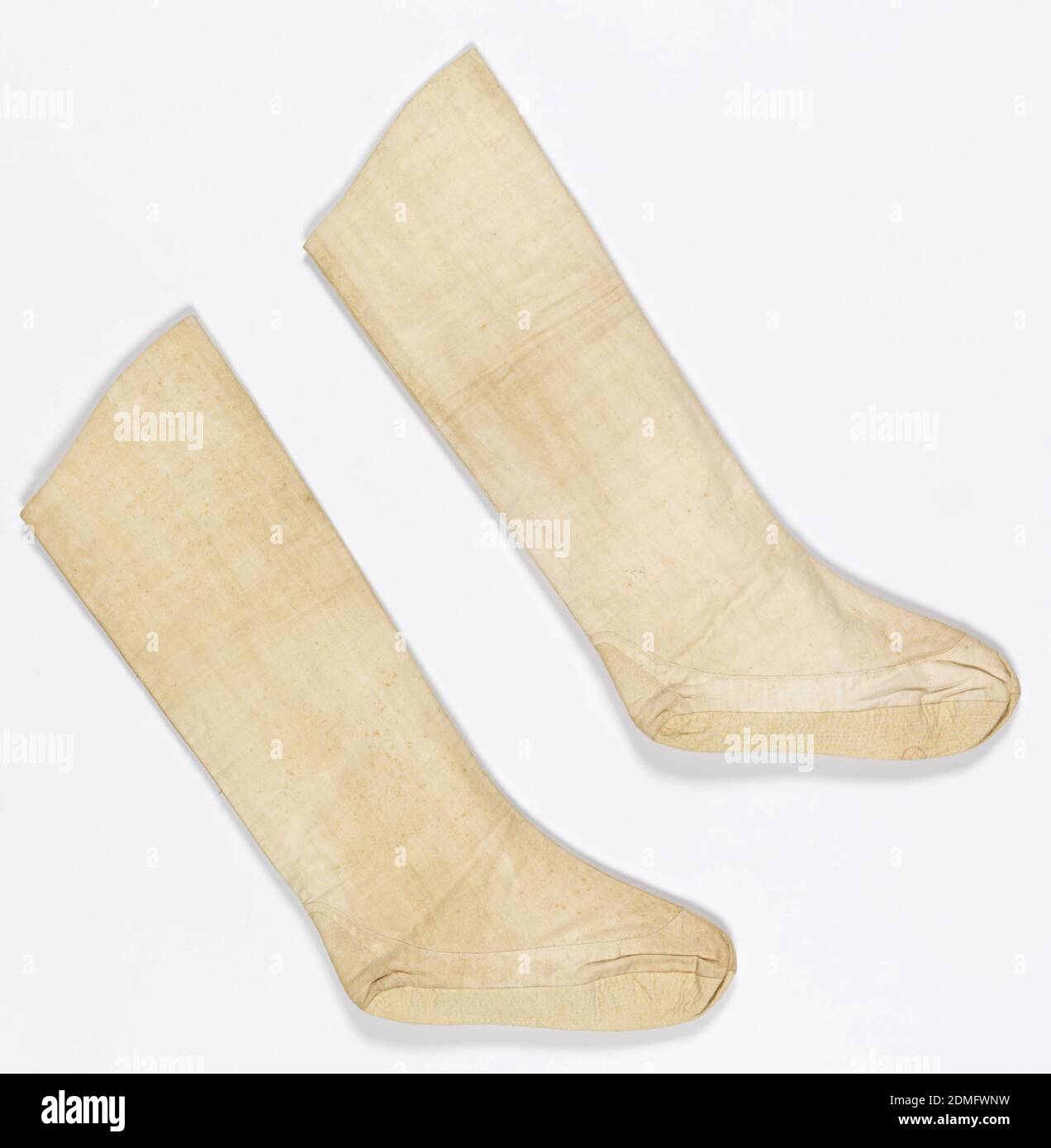 Boots, Medium cotton Technique plain weave, Pair of white cotton bootees for a nurse's uniform