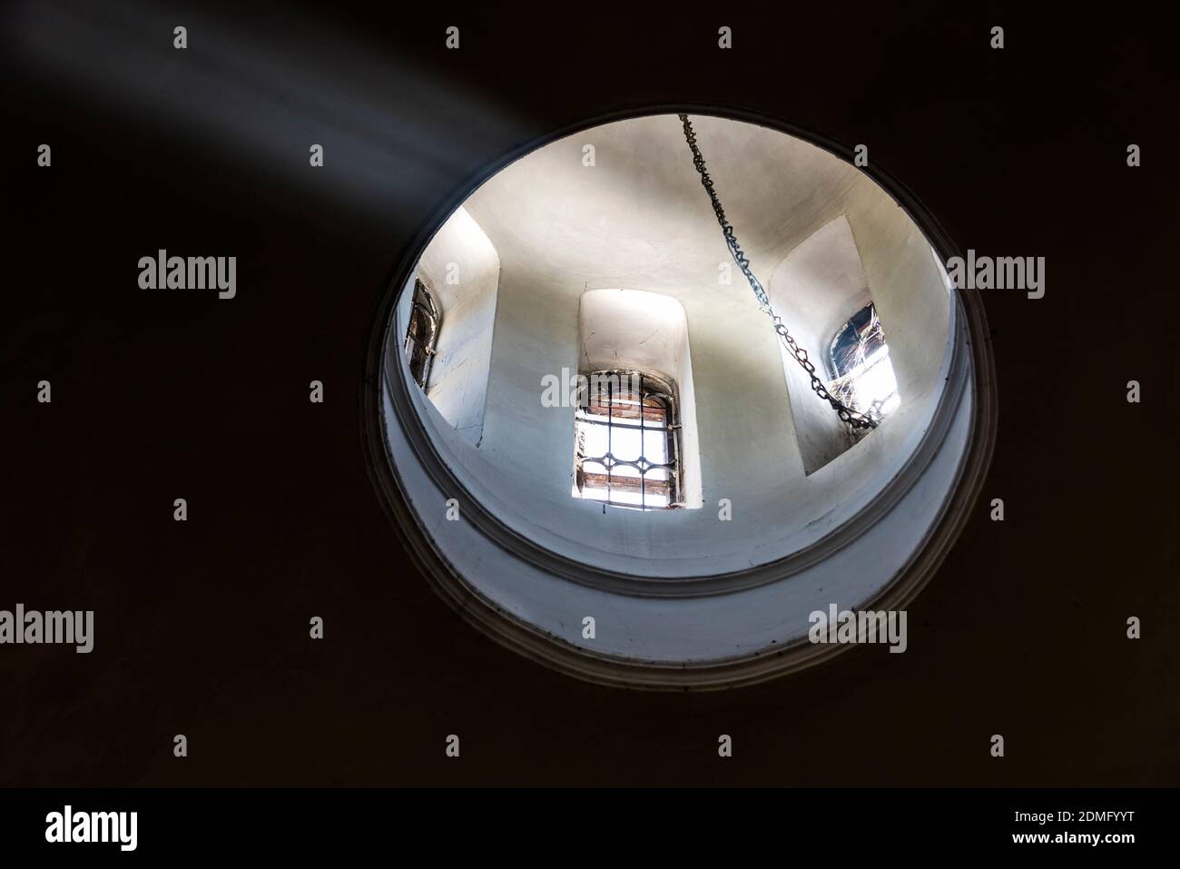 View on the windows of the dome of the Church of St. John the Baptist ...