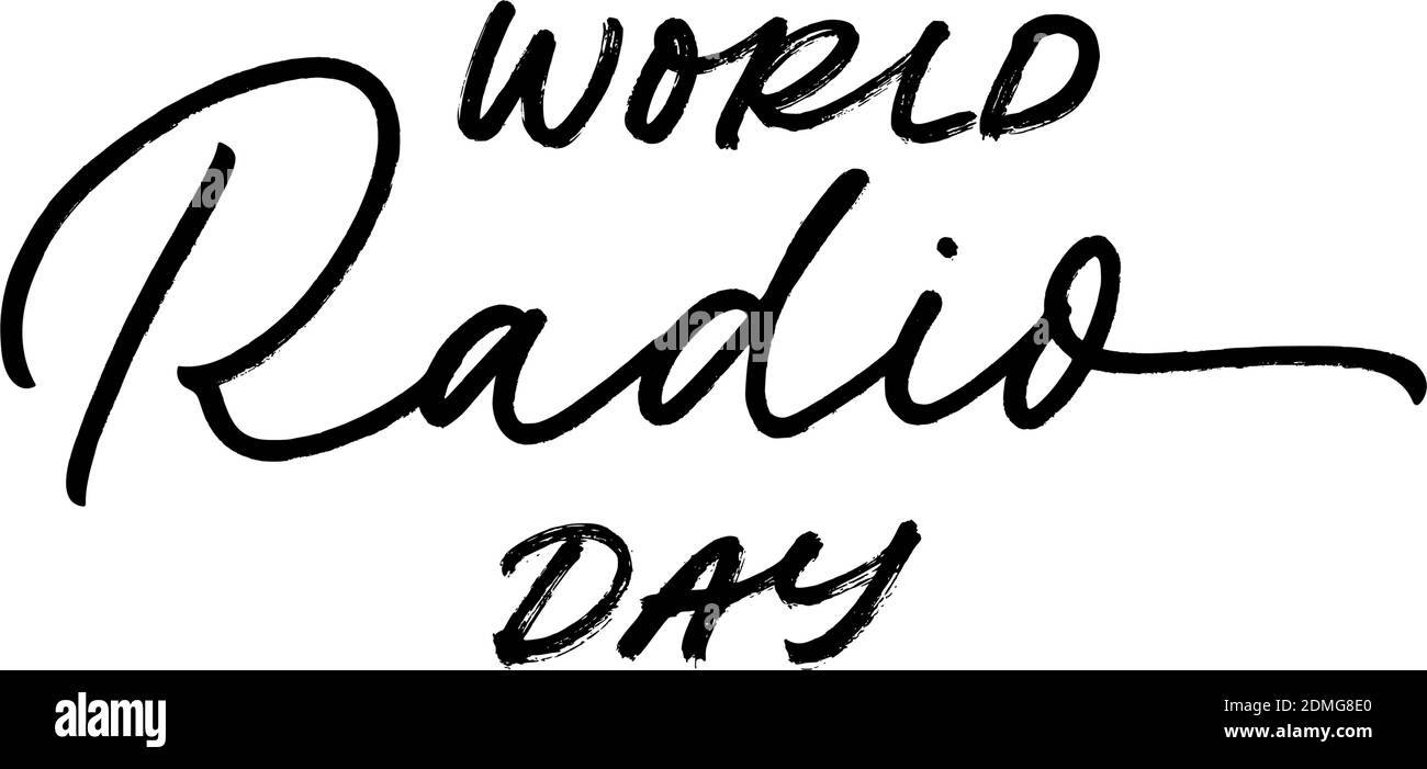 World Radio day hand drawn vector lettering.  Stock Vector