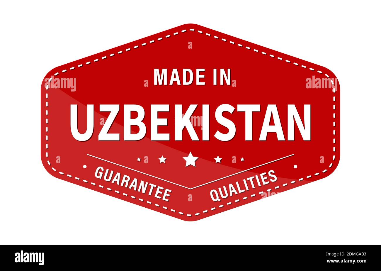MADE IN UZBEKISTAN, guarantee quality. Label, sticker or trademark ...