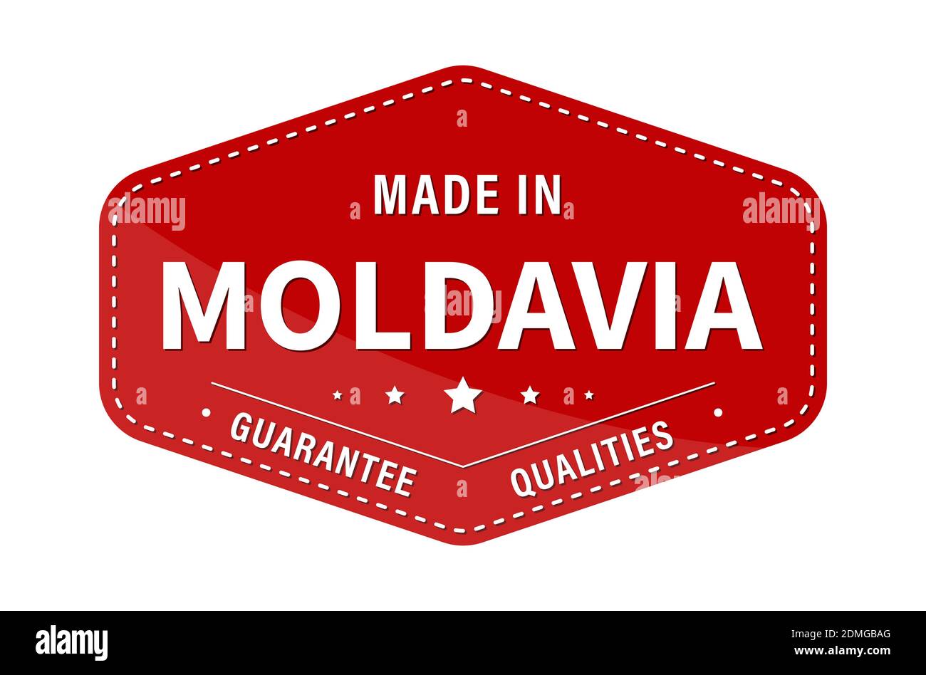 MADE IN MOLDAVIA, guarantee quality. Label, sticker or trademark. Vector illustration. Flat style. Stock Vector