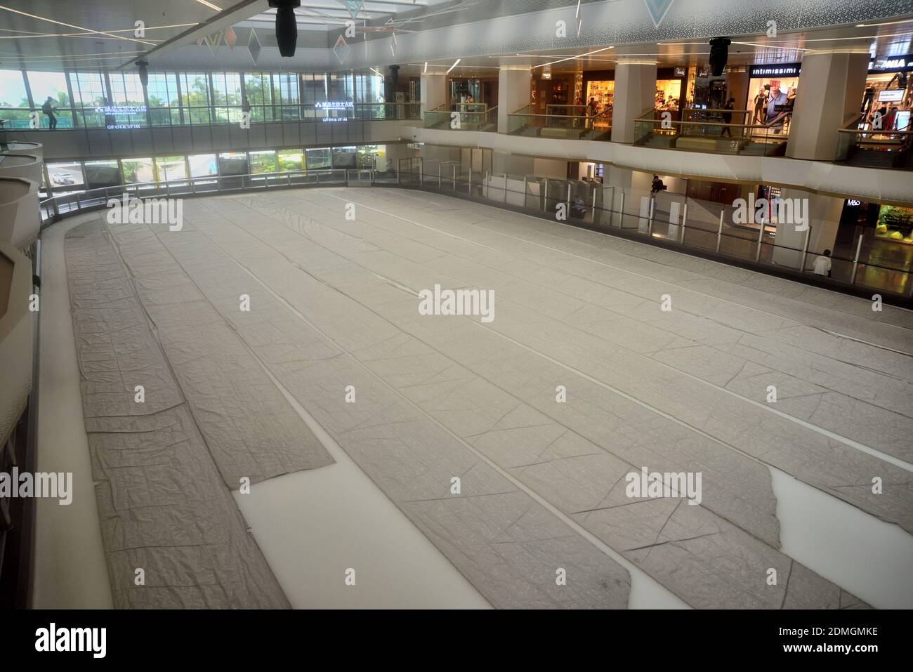 Indoor ice rink in shopping arcade closed under government order as to fight against COVID-19 virus from spreading  in public area, Hong  Kong. Stock Photo