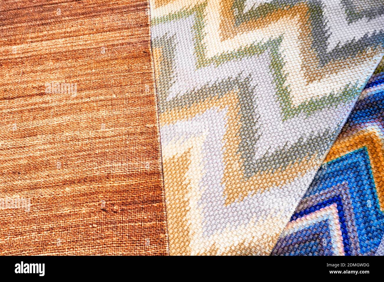 Sample of carpets or rugs on display in a carpet store Stock Photo Alamy