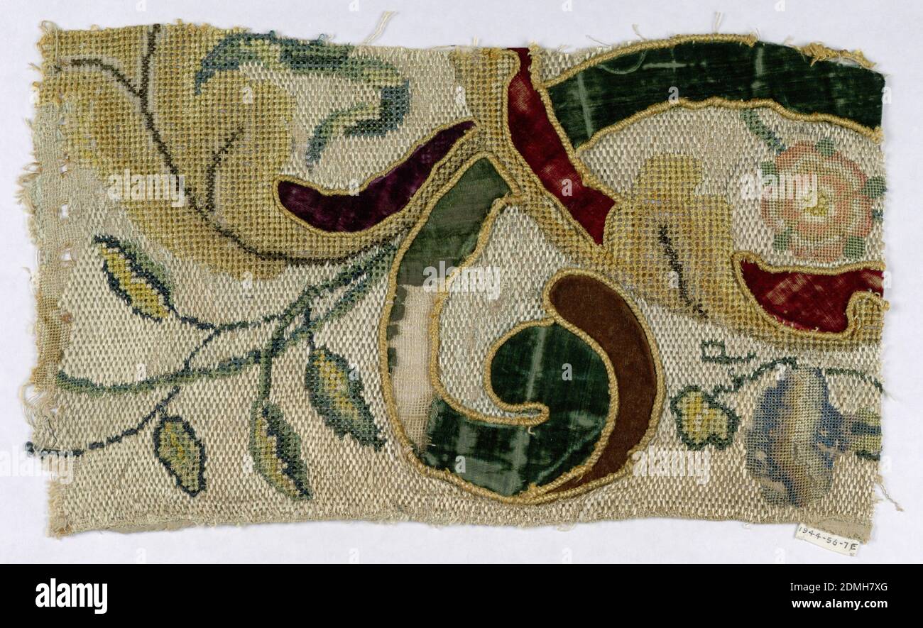 https://c8.alamy.com/comp/2DMH7XG/curtain-and-fragment-medium-silk-technique-canvas-with-velvet-applique-and-embroidery-design-of-horn-of-plenty-swinging-branches-and-flowers-worked-in-florentine-stitch-and-velvet-applique-spain-17th-century-embroidery-stitching-curtain-and-fragment-2DMH7XG.jpg