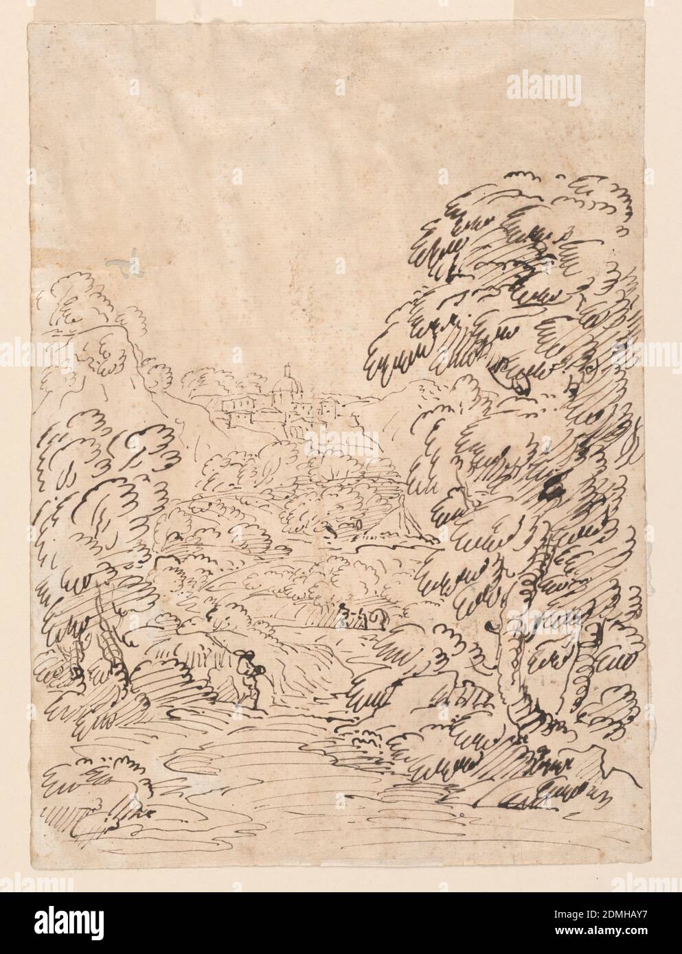 Road Leading to a Mountainous Town, Carlo Marchionni, Italian, 1702