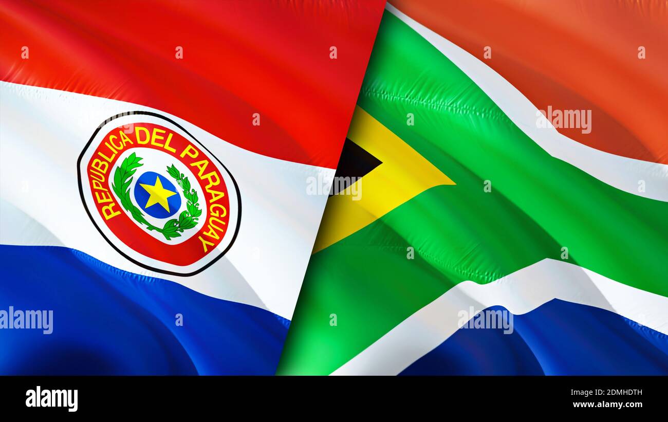 Paraguay and South Africa flags. 3D Waving flag design. Paraguay South  Africa flag, picture, wallpaper. Paraguay vs South Africa image,3D  rendering. P Stock Photo - Alamy