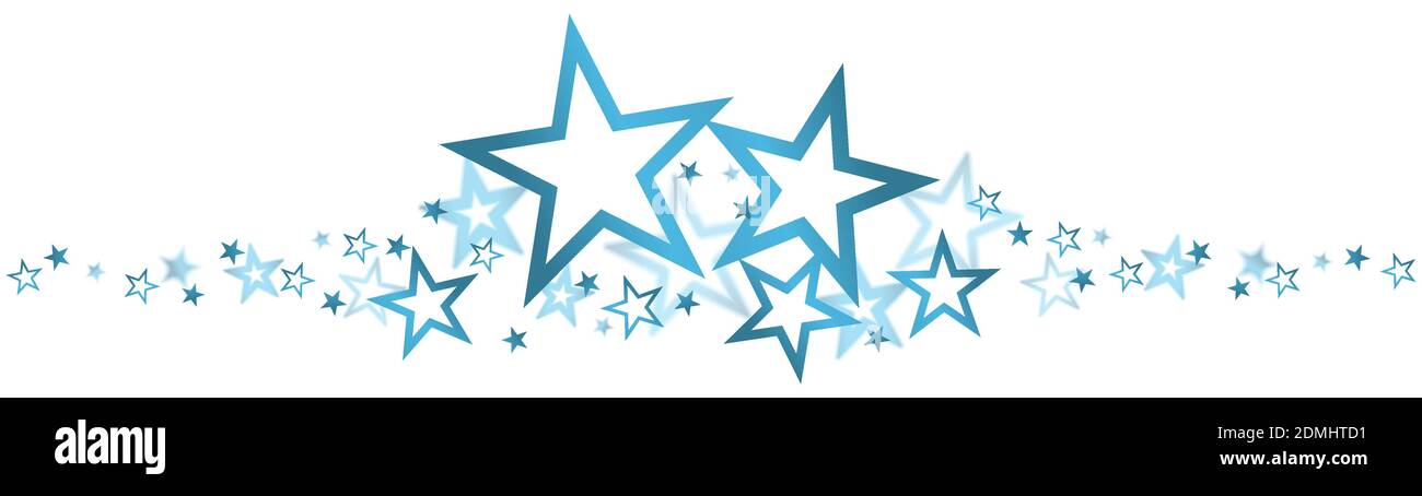 eps vector file with stars colored blue for christmas advertising in panorama banner style Stock Vector