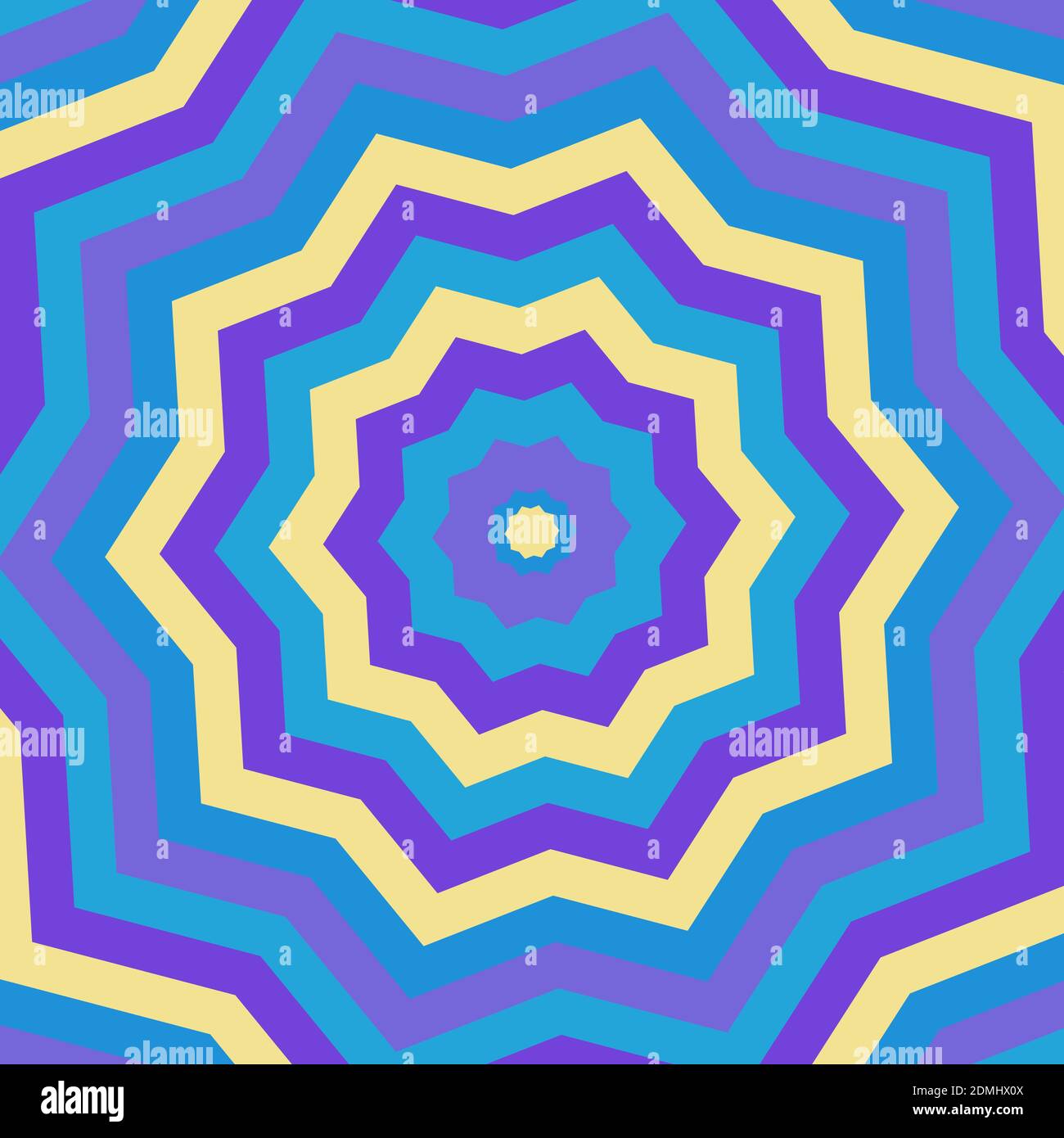 An abstract psychedelic burst shape background image. Stock Vector
