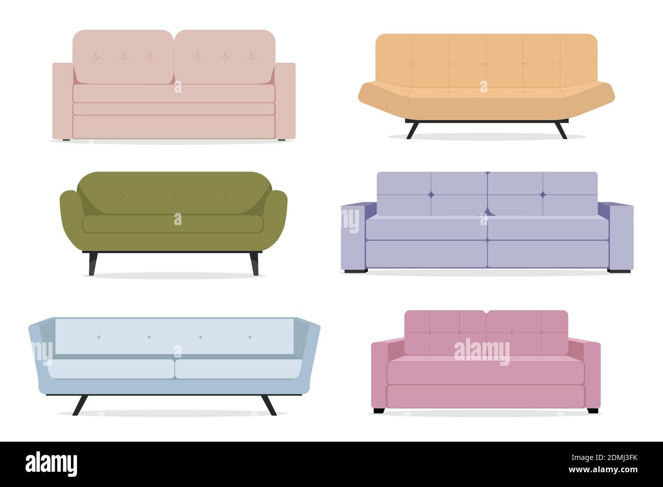 Collection of sofas in a flat style Stock Vector Image & Art - Alamy