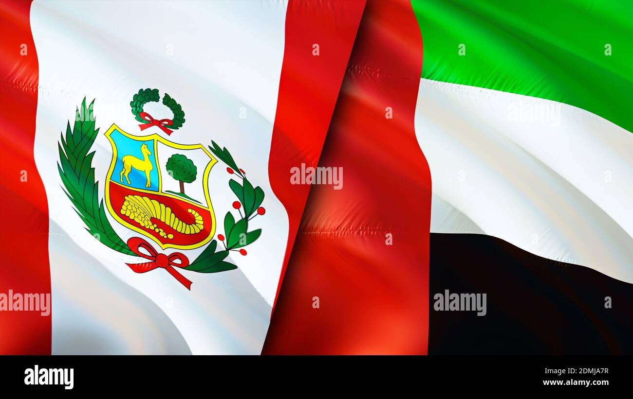 Peru and United Arab Emirates flags. 3D Waving flag design. Peru United  Arab Emirates flag, picture, wallpaper. Peru vs United Arab Emirates  image,3D Stock Photo - Alamy