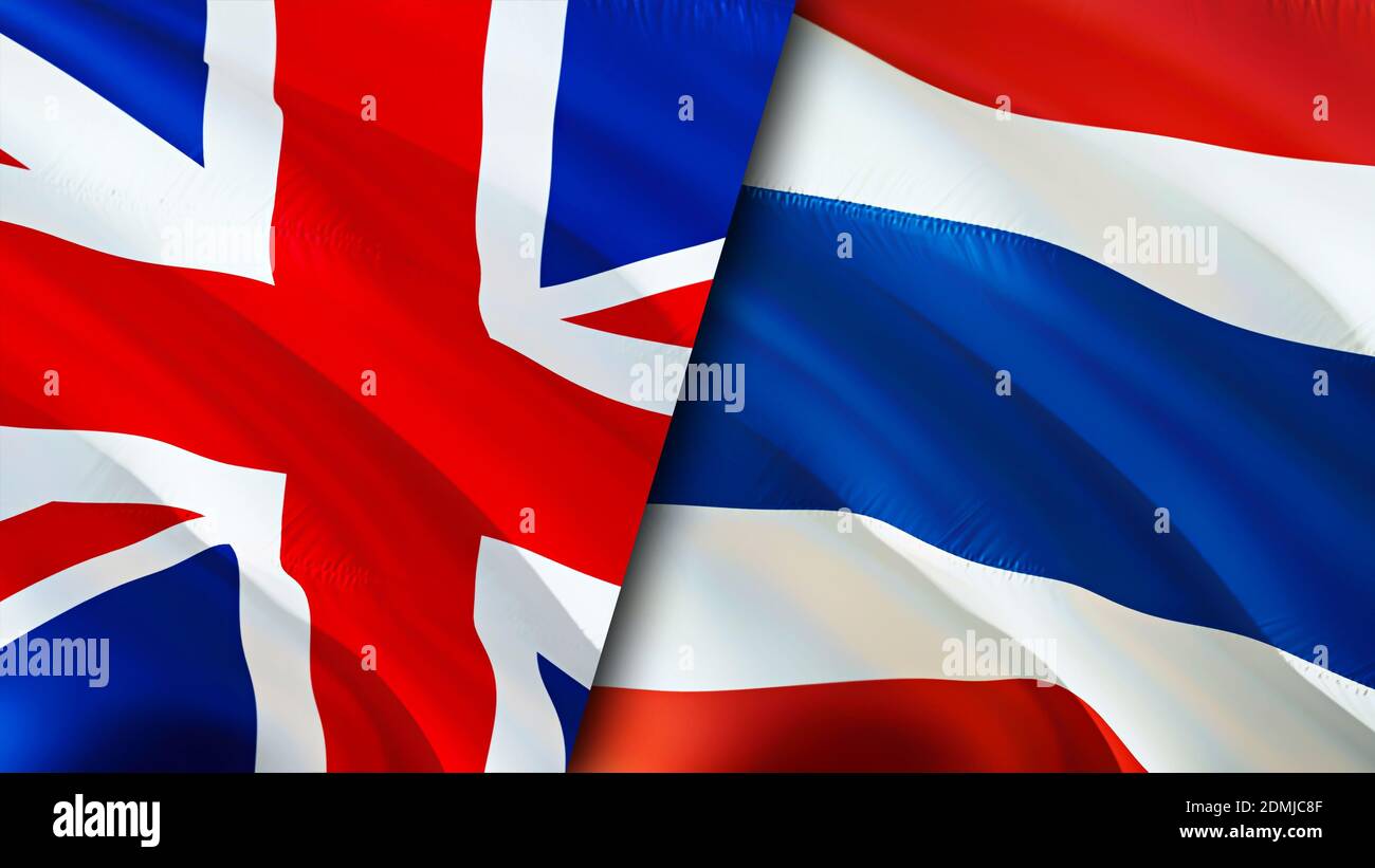 United Kingdom and Thailand flags. 3D Waving flag design. United Kingdom Thailand flag, picture, wallpaper. United Kingdom vs Thailand image,3D render Stock Photo - Alamy United Kingdom and Thailand flags. 3D Waving flag design. United Kingdom Thailand flag, picture, wallpaper. United Kingdom vs Thailand image,3D render Stock Photo - Alamy
