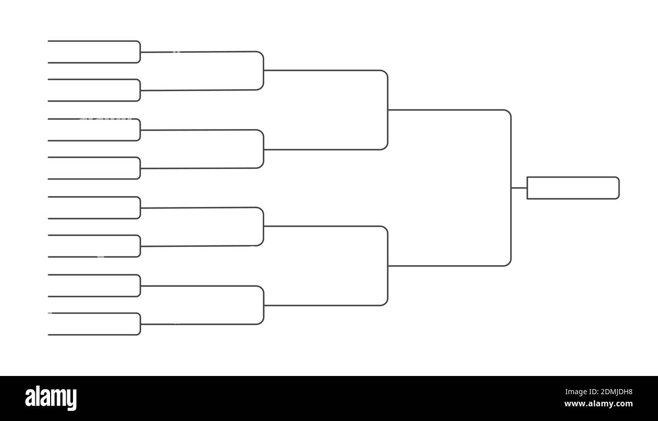 16 team tournament bracket championship template flat style design vector illustration isolated on white background. Championship bracket schedule for Stock Vector