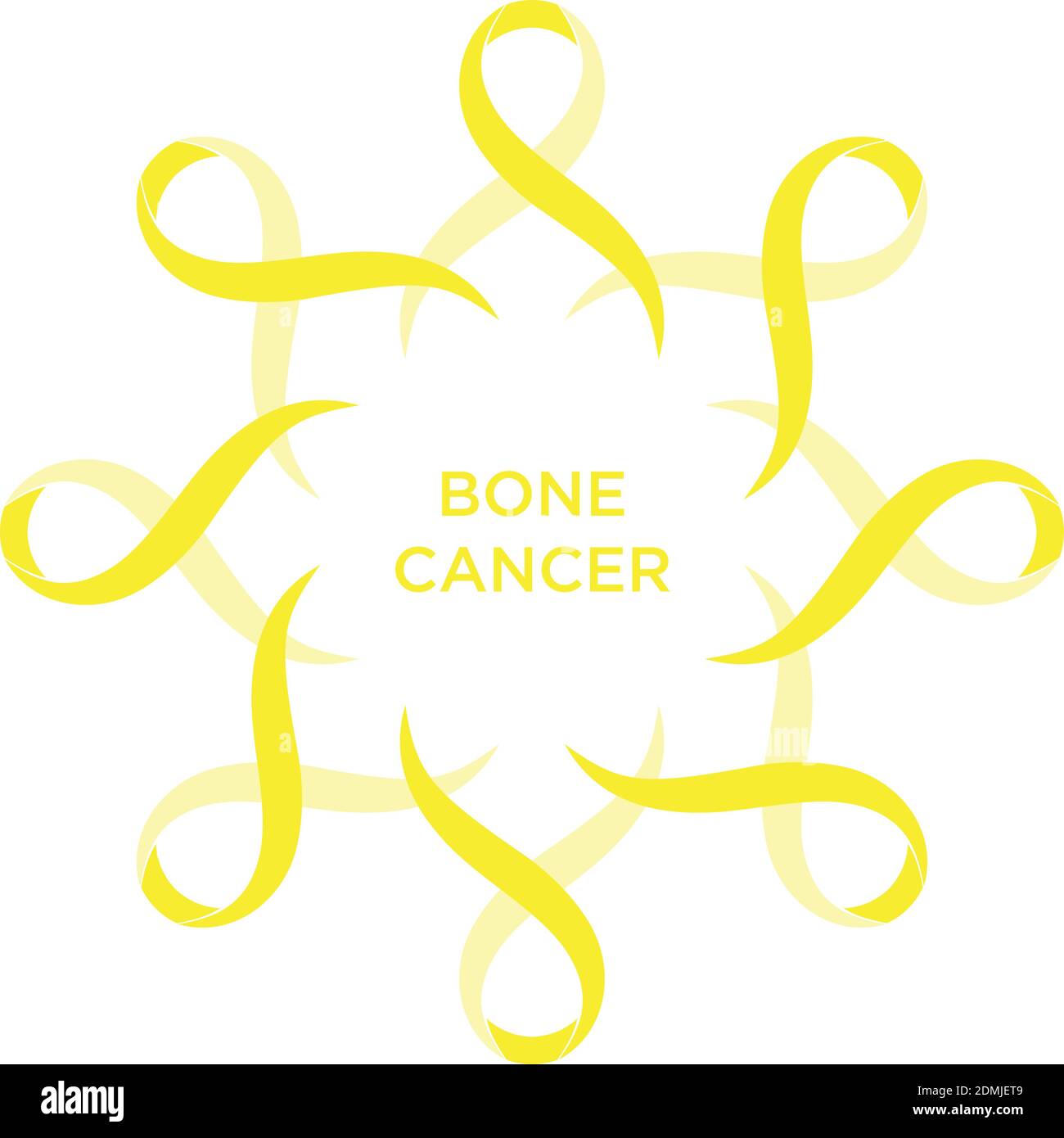 Cancer ribbon yellow color representing the support of tackling cancers